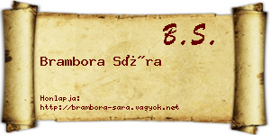 Brambora Sára névjegykártya